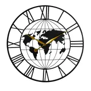 Yezi 60cm Large Wall Clock Roman Numeral Home Black
