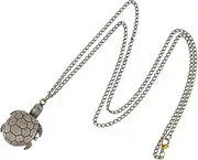 [HORIALENCE] Classic Longevity Turtle Jewelry Vintage Tortoise Pocket Watch Men's Chain Watch Pendant Present for Dad Grandfather or Collector