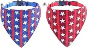 Independence Day Cat Collars American Breakaway with Bandana Bell Pet Kitten Adjustable for Small Dog Puppies Girl Boy
