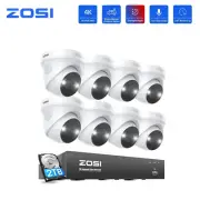 ZOSK 4K 5MP PoE CCTV Security Camera System AI Human/Face/Vehicle Detection