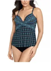 Miraclesuit Allura Amarna Tankini Top Underwire 10 Teal