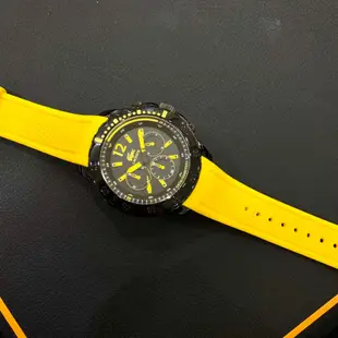 LACOSTE鱷魚三眼計時運動腕錶 黃x黑46mm-L2010739