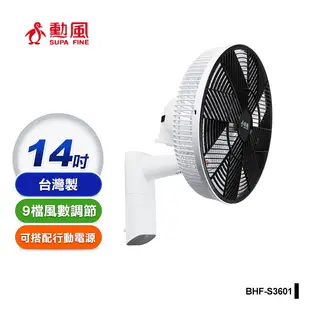 【勳風】14吋旋風式 DC扇 涼風扇 壁扇 電扇( BHF-S3601)