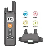 800m Electric Dog Training Collar Waterproof Rechargeable Remote Control With Lock Button Shock Vibration Sound Type C Charger
