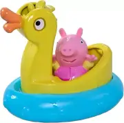 TOMY Toomies Peppa Pig Peppa and Duck Bath Float - Peppa Water Squirter Bath Toy