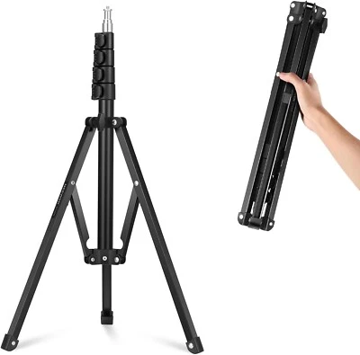 71"/180cm Portable Light Stand, Adjustable Metal Camera Tripod Reverse Folding