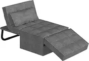FLEXISPOT XC-TG1 Convertible Chair Bed, 190cm 4-in-1 Sleeper Chair Sofa Bed with 5-Level Adjustable Backrest, Folding Ottoman Sofa Bed for Living Room Apartment Office, Grey