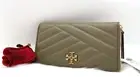 AUTH NWT Tory Burch Kira Chevron Zip Around Leather Continental Wallet-Sandpiper