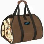 Waxed Canvas Firewood Bag Carrier, Water Resistant Wood Carrying Bag With Han...