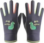 [Generisch] Glow in the Dark Mittens, Glow in the Dark Cycling Gloves for Children, Glow in the Dark Winter Cycling Gloves for Children - Outdoor Sports Cartoon Dinosaur Riding Gloves for Children