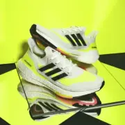 Adidas UltraBoost 21 White Solar Yellow Women’s Running Shoes FY0401 Size 6.5