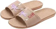 [Hwayslon] Flax Slippers Unisex Linen Summer Beach Shoes Lightweight Skidproof Indoor Slippers Home Breathable Sandals