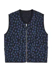 Ymc Jackie Floral-print Quilted Gilet - Blue - S (UK8-10 / S) S (UK8-10 / S)