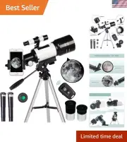 Telescope for Adults & Kids, 70mm Aperture Refractor 15X-150X Portable Travel...