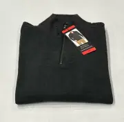 Banana Republic Men's Waffle Quarter Zip Pullover, Black, Size M