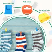 60Pcs Stockings Clip Plastic Laundry Clip with Hook Multi Color Baby EmZJk