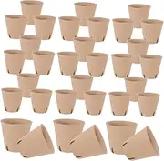 Abaodam 60pcs Nursery Cup Succulent Pot Outdoor Flower Pots Paper Planter Plant Seedling Cup Gardening Supplies Seedling Starter Trays Plant Fibres Brown