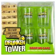 Drunken Tower Janga Shot Glasses Drinking Game Party Gag Alcohol Hen Bucks Night