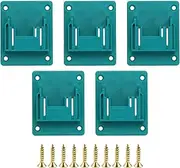 HARFINGTON 5pcs Battery Holder Wall Mount Tool Holder Dock 14.4V/18V Li-ion Batteries for Workshop,Garage, Home Renovation,Basement,Blue