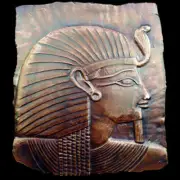 Ancient Egyptian Pharaoh King sculpture Relief plaque Dark Bronze Finish replica