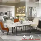 Innovate Stone Top Extendable Dining Table Strong Iron Legs Super Easy to Clean
