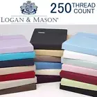 Logan & Mason Sheet Sets. Cotton Polyester. 250 Thread Count. Wrinkle Resistance