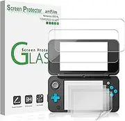 amFilm Nintendo 2DS XL Screen Protector Pack, [2 Glass Top, 4 PET Bottom] Screen Protectors Nintendo 2DS XL 2017 (6 Protectors in Package)