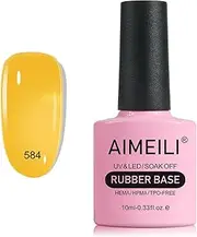 [AIMEILI] 5 in 1 Builder Base Nail Polish Gel, Strengthener Translucent Nude Hard Gel Nail Extension Enhancement Reinforce Lacquer 10ML-584
