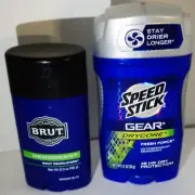 2 Type Deodorant Speed Stick Gear Dry Core FRESH FORCE & BRUT REVOLUTION