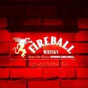 Fireball Whisky RGB LED Acrylic Sign | Led Bar Sign | RGB Led Sign