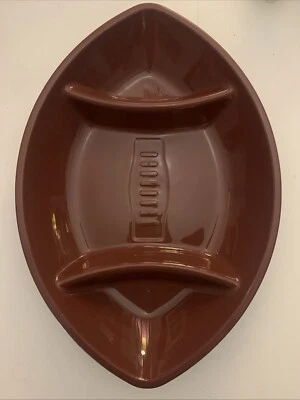 Football Chip and Dip Tray, 17" Reusable Plastic Tray Superbowl Party Snacks