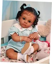 Reborn Baby Dolls Black Girl 24 Inch Dark Brown Soft Silicone Realistic