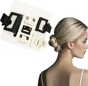Flomiara 6PCS Hair Clips for Women, Claw Clips, Plastic Square Hair Clip Home Makeup Outdoor, Suitable for Thick Thin Hair, Strong-Hold Claws for Styling, Light Cute for Women Girls Kids, Black