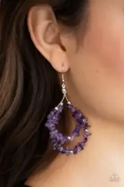 Paparazzi: Canyon Rock Art ~ Purple Earrings