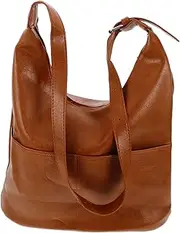 [COLLBATH] Leisure Bag Vintage Design Women's Large Tote Bag for Men Women Pu Shoulder