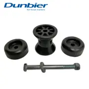DUNBIER Black Poly Boat Trailer Bow Roller Set + End Cap & Bolt 75 MM