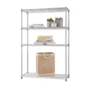 TRINITY 4-Tier Steel Wire Shelving Unit w/ Liners Steel Frame Adjustable Chrome