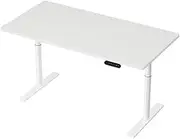 Artiss Electric Laptop Standing Desk Height Adjustable Sit Stand Desks 140cm X 70cm Desktop Table for Office Study Computer Workstation Home Use White Dual Motor Whole Piece Monitor Riser