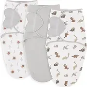 Susurration Swaddle Sleep Sacks 3 Pack 100% Cotton Easy Swaddle Blanket Small Baby Wrap for 0-3 Months Newborn Infants Essentials, Adjustable Wearable Sleeping Sack for Babies Girl Boy (Brown)