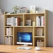 SUZEPER Desk Hutch Dorm,Wooden Desktop Bookshelf,Computer Desktop Storage Hutch,Multipurpose Desktop Hutch, Multi Units Organizer Bookshelf,Desktop Display Rack for Office,Dorm,Home