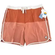 NEW Vuori Cruise Board Shorts Men's Size 38 Dark Penny Lined Texture Swimwear