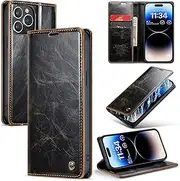 ELEPIK for iPhone 14 Pro Case with Card Holder, Kickstand [2 Card Holder + 1 Cash Slot] [for Women & Men] [Durable PU Leather] Magnetic Wallet Phone Cover for iPhone 14 Pro, Luxury Coffee
