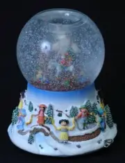 Partylite Santa At His Shop Tealight Snow Musical Globe World's Children No Box