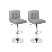 Set Of 2 Fabric Swivel Bar Stools