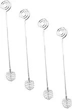 BEBEMOKO 4pcs Stainless Steel Honey Dipper Set Drink Mixing Sticks for Honey Syrup Jam Comfortable Handle Lightweight Easy to Use Kitchen Accessories for Viscous Liquids