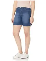 NWT Gloria Vanderbilt Women s Amanda Jean Shorts Size 6 Faded Blue $45 5B279