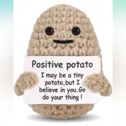 Mini Funny Positive 3” Potato Knitted Doll with Card Positive Potato