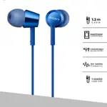 當前潮流耳機 SONY MDR-EX155AP 有線耳機帶麥克風藍色 SONY 耳機原裝