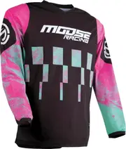 Moose Offroad Qualifier S25, jersey , color: Black/Pink/Turquoise , size: XL