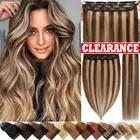 120G++ Real Remy Human One Piece Clip In Hair Extensions 3/4 Full Head Weft E853
